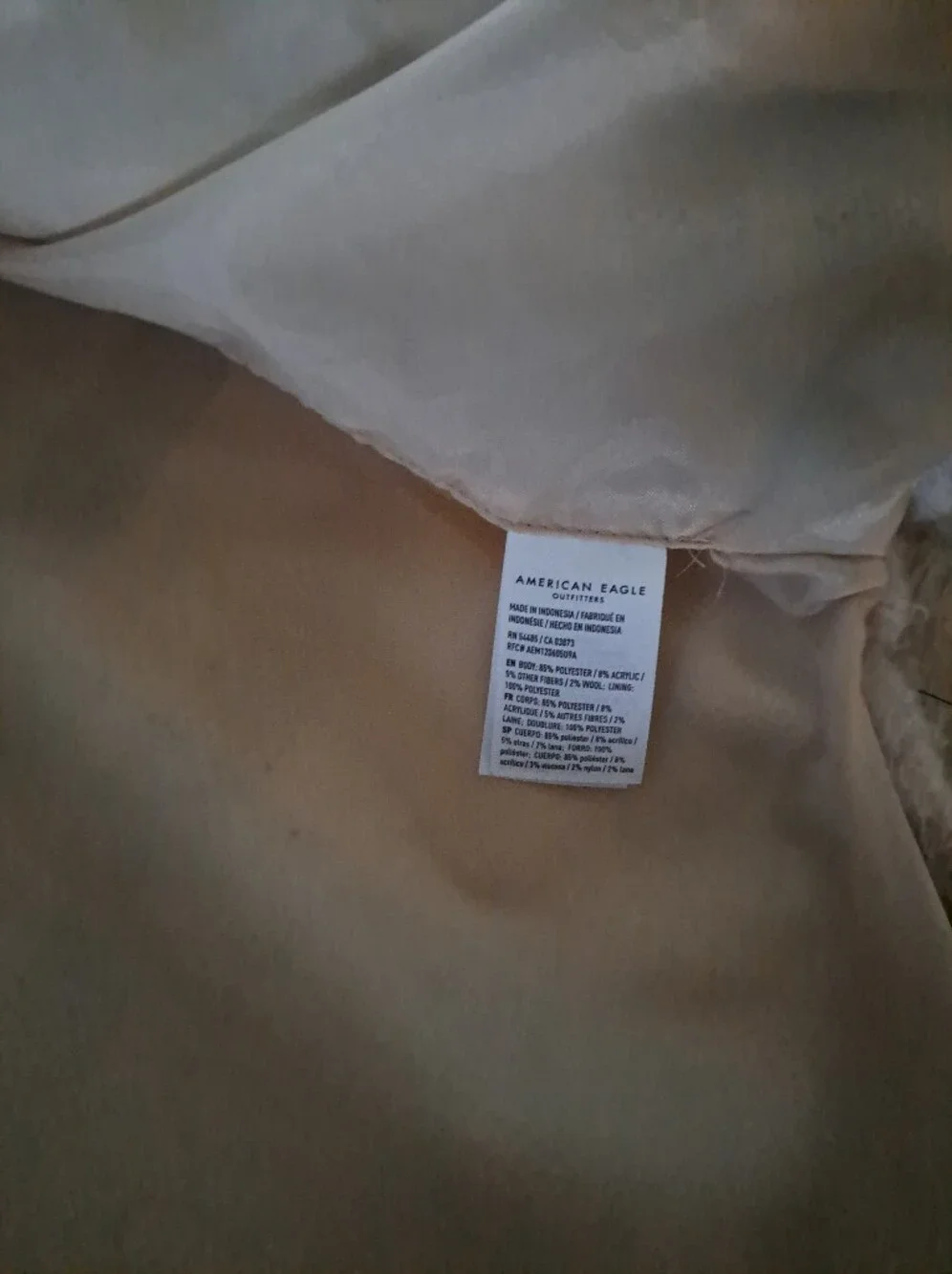 American Eagle Women  Outfitters Plaid Shacket Jacket - Beige & Olive - Picture 8 of 9